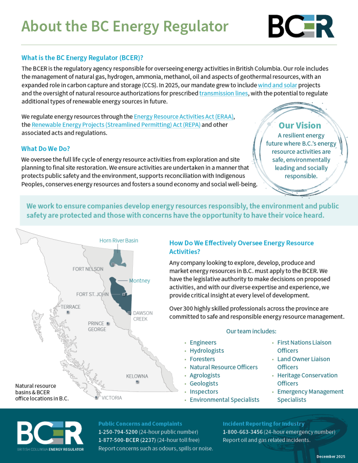 Factsheet thumbnail About the BC Energy Regulator