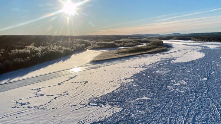 Ice bridge across the Liard River