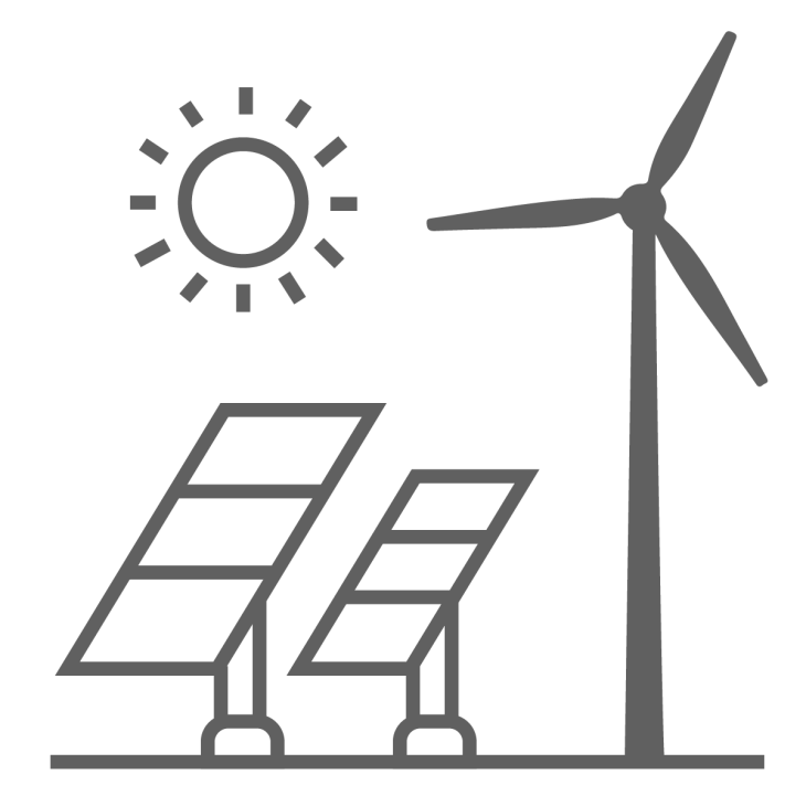 Wind and solar solid grey turbine Wind solar