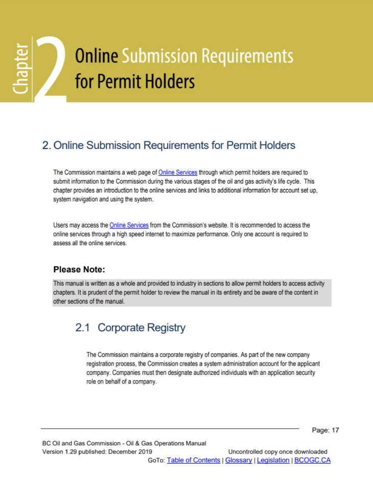 Ops Manual chapter snippets Chpt 2