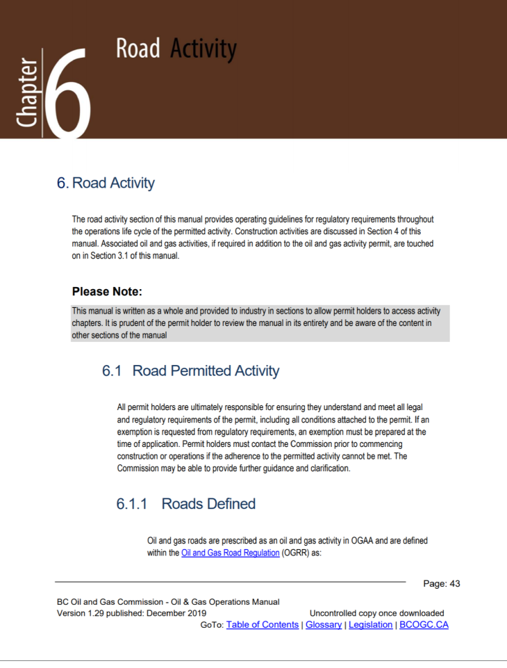 Ops Manual chapter snippets Chpt 6