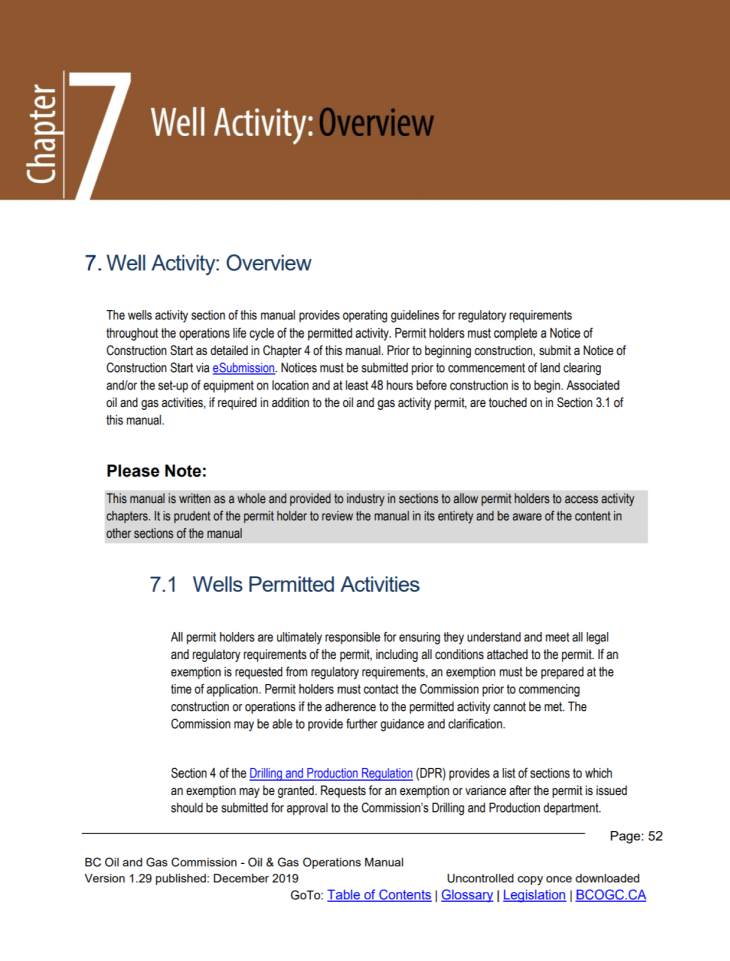 Ops Manual chapter snippets Chpt 7