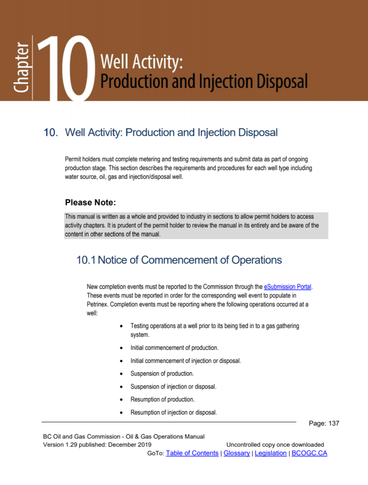 Ops Manual chapter snippets Chpt 10